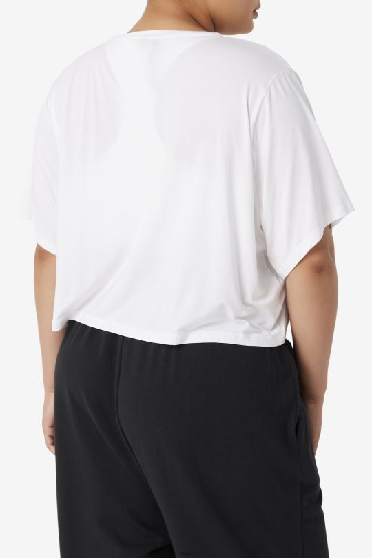 fila bílý fi-lux hi-low crop top 0668L1918 bílý FILA