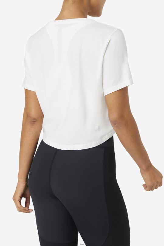 fila bílý fi-lux vysoký-nízký crop top 0668L1858 bílý FILA