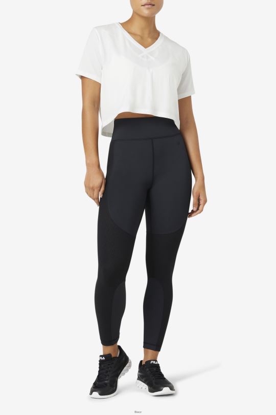 fila bílý fi-lux vysoký-nízký crop top 0668L1858 bílý FILA