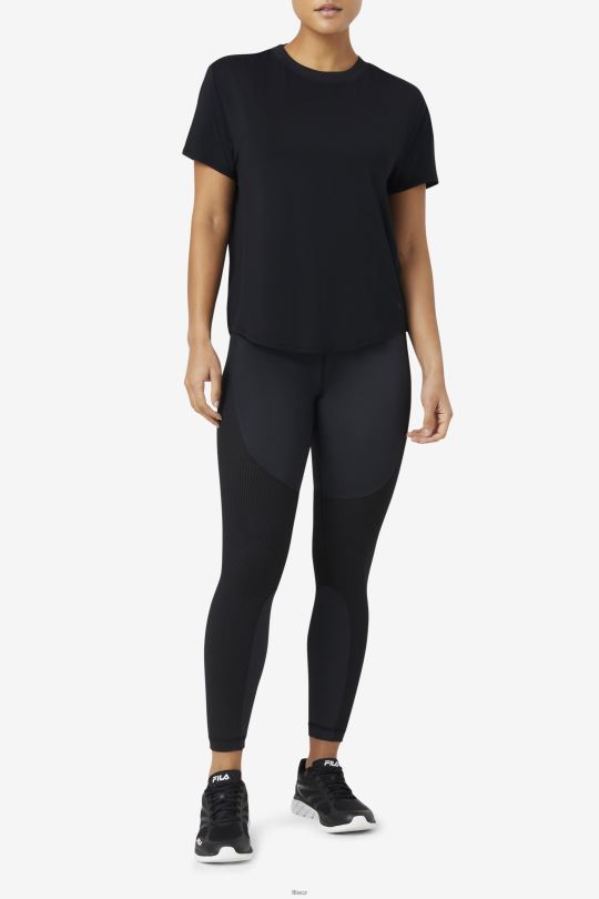 fila fi-lux černý top s krátkým rukávem 0668L1899 Černá FILA