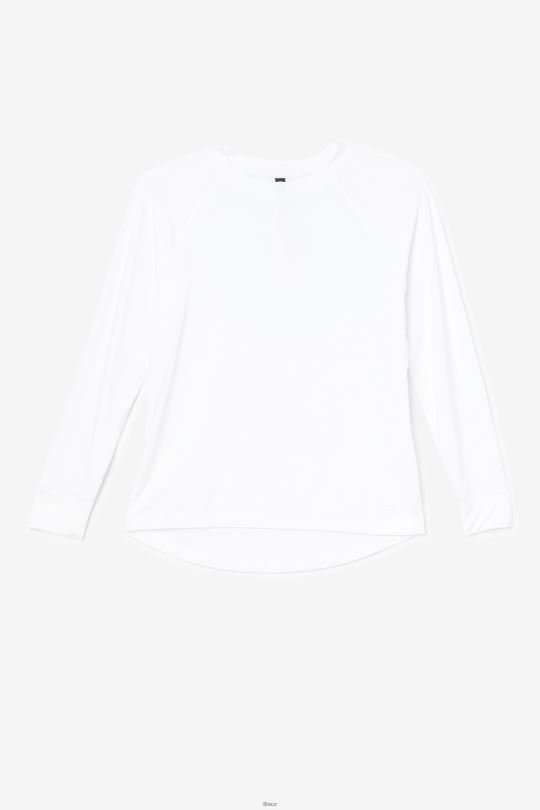 fila fi-lux síťovaná záda dlouhý rukáv crew bílá 0668L1867 bílý FILA