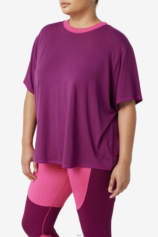 fila fi-lux top s krátkým rukávem purpurově fialový 0668L1921 purpurově fialová FILA