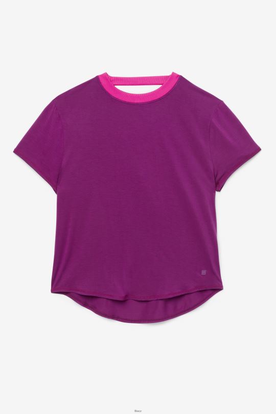 fila fi-lux top s krátkým rukávem purpurově purpurový 0668L1903 purpurově purpurová FILA