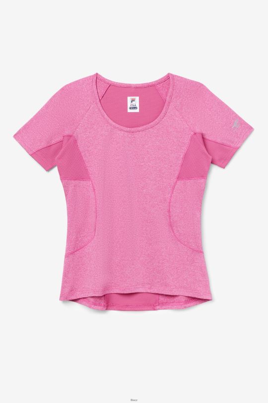 fila růžový vřesový top s krátkým rukávem 0668L2026 růžový zářící vřes FILA