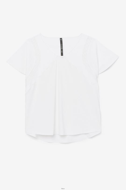 fila uplift texturovaný top s krátkým rukávem bílý 0668L1909 bílý FILA
