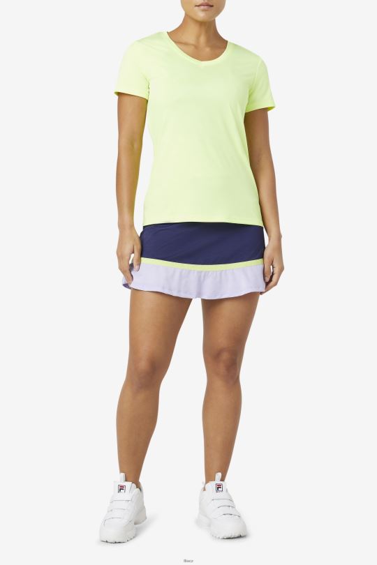 fila yellowheather pickleball hedvábný výstřih do V 0668L2032 žlutý vřes FILA