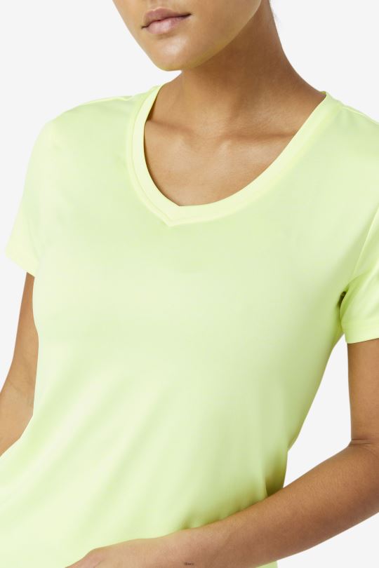 fila yellowheather pickleball hedvábný výstřih do V 0668L2032 žlutý vřes FILA