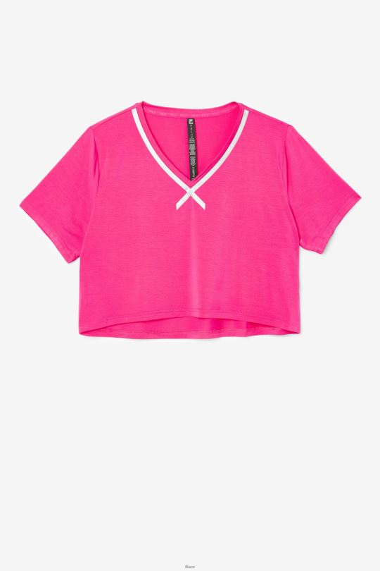 jasně růžová fi-lux high-low crop top fila 0668L1860 světle růžová FILA