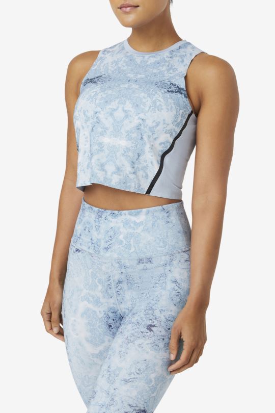 uplift athletic crop top blue fog/black fila 0668L1925 modrá mlha/černá FILA