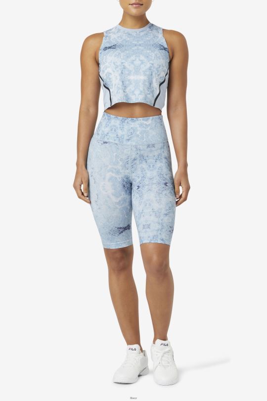 uplift athletic crop top blue fog/black fila 0668L1925 modrá mlha/černá FILA