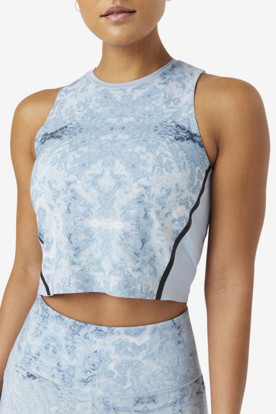 uplift athletic crop top blue fog/black fila 0668L1925 modrá mlha/černá FILA