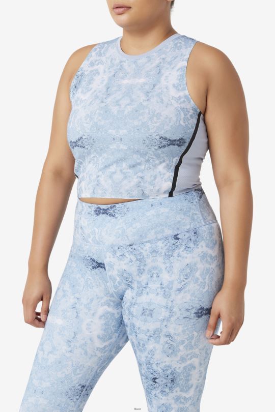 uplift atletický crop top fila modrá mlha/černá 0668L1934 modrá mlha/černá FILA