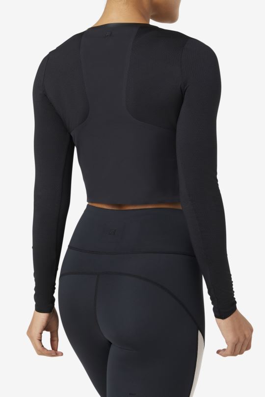 uplift dlouhý rukáv crop top černá fila 0668L1883 Černá FILA