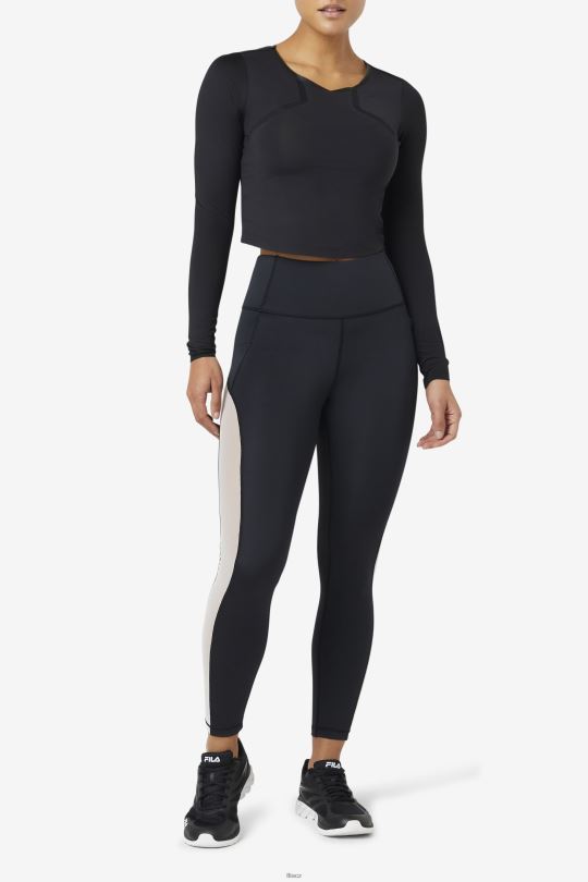 uplift dlouhý rukáv crop top černá fila 0668L1883 Černá FILA