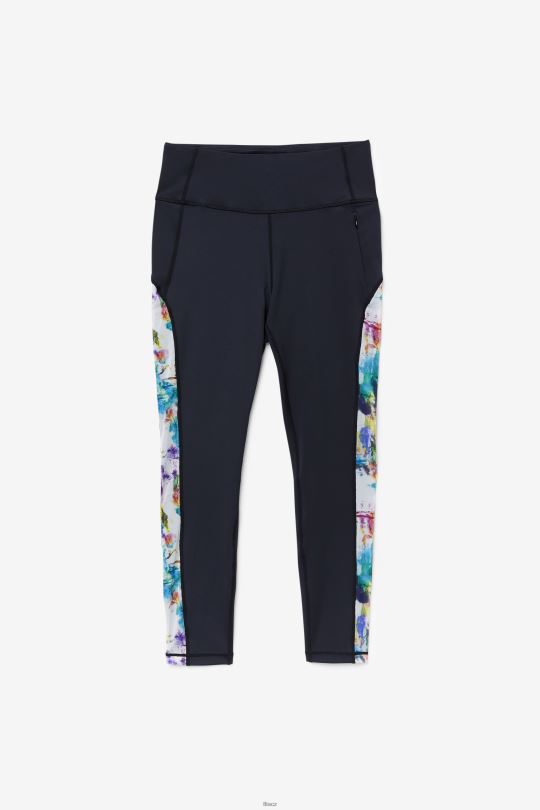 black/tie dye fila forza kontrastní 7/8 legíny 0668L1965 černá/kravatová barva FILA
