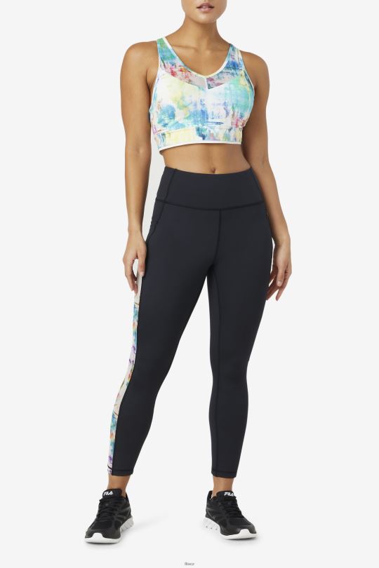 black/tie dye fila forza kontrastní 7/8 legíny 0668L1965 černá/kravatová barva FILA