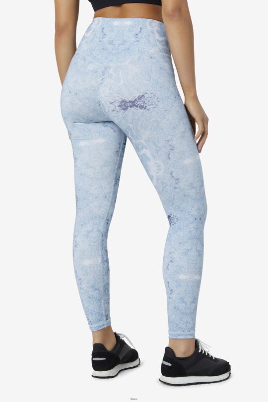 blue fog print forza uhlazené 7/8 legíny fila 0668L1974 potisk modré mlhy FILA