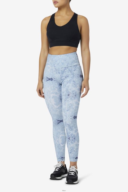 blue fog print forza uhlazené 7/8 legíny fila 0668L1974 potisk modré mlhy FILA