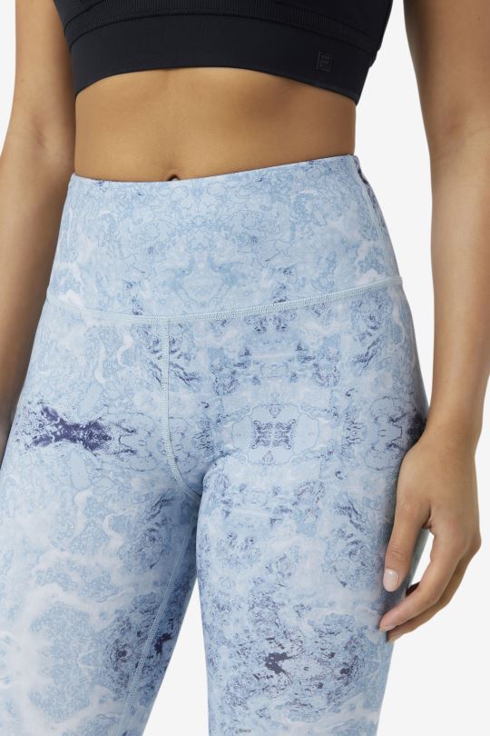 blue fog print forza uhlazené 7/8 legíny fila 0668L1974 potisk modré mlhy FILA