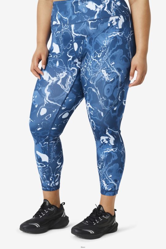 elegantní 7/8 legíny forza navy marble fila 0668L1985 námořnický mramor FILA