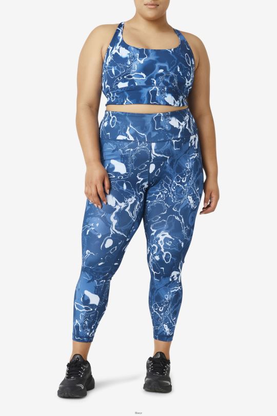 elegantní 7/8 legíny forza navy marble fila 0668L1985 námořnický mramor FILA