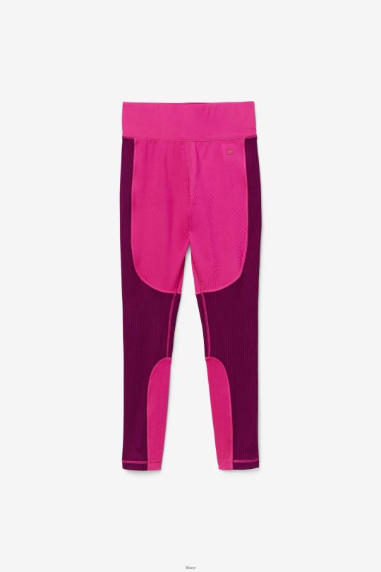 fila jasně růžové/purpurové fialové dlouhé legíny s texturou forza 0668L1990 jasně růžová/purpurová fialová FILA
