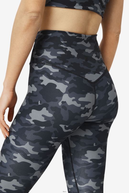 fila tmavé camo/black forza elegantní 7/8 legíny 0668L1972 tmavé camo/černé FILA