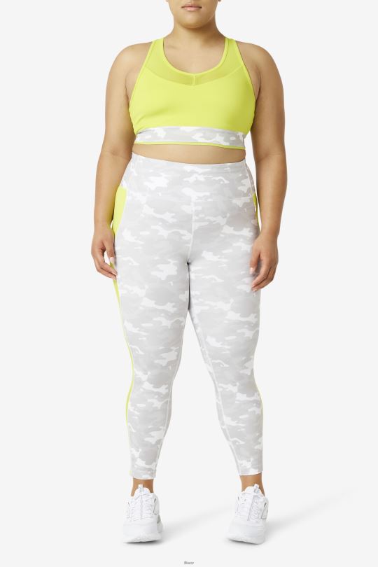 fila white/sirphur forza kontrast 7/8 legíny 0668L1978 bílá/síra FILA