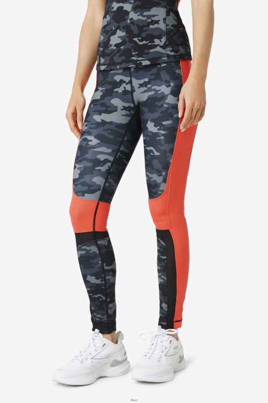 legíny forza color blocked fila dark camo/coral/black 0668L1976 tmavý camo/žhavý korál/černý FILA