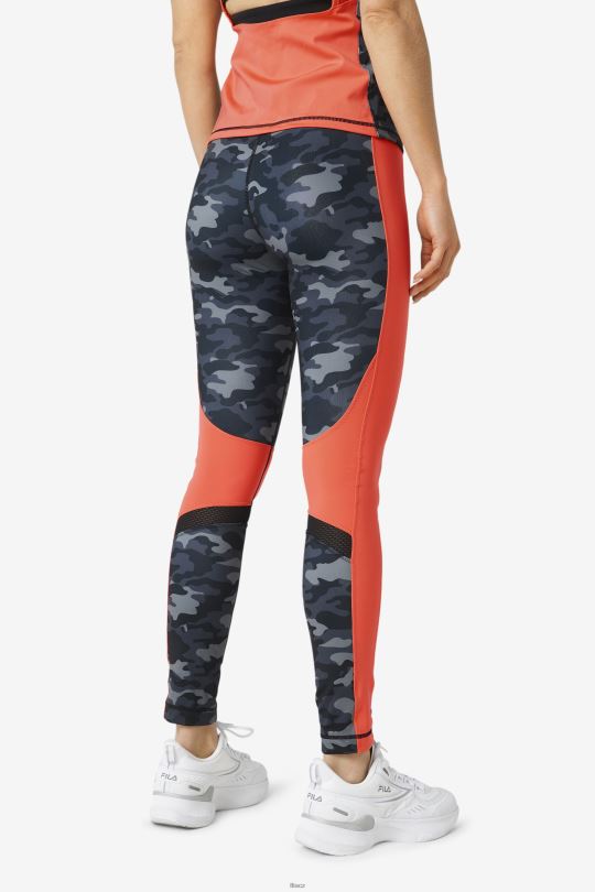 legíny forza color blocked fila dark camo/coral/black 0668L1976 tmavý camo/žhavý korál/černý FILA