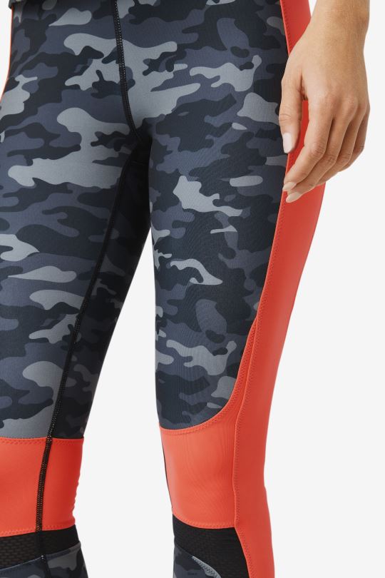 legíny forza color blocked fila dark camo/coral/black 0668L1976 tmavý camo/žhavý korál/černý FILA