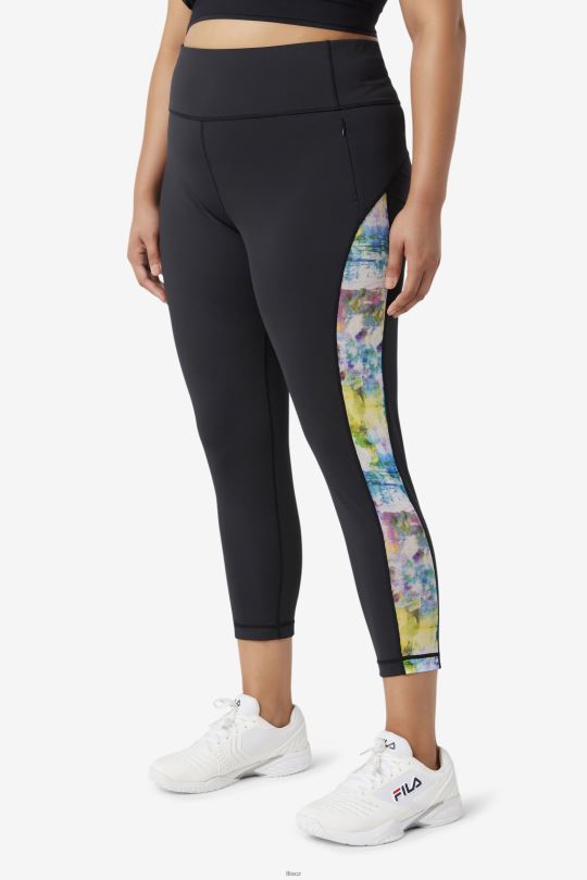 legíny forza kontrast 7/8 black/tie dye fila 0668L1979 černá/kravatová barva FILA