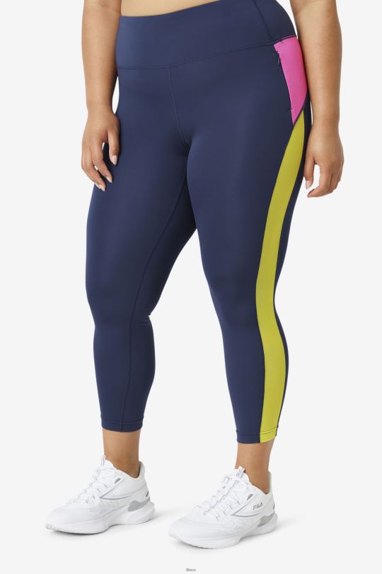 námořnická/světle růžová/sirná forza kontrastní 7/8 legíny fila 0668L1980 námořnická/světle růžová/síra FILA