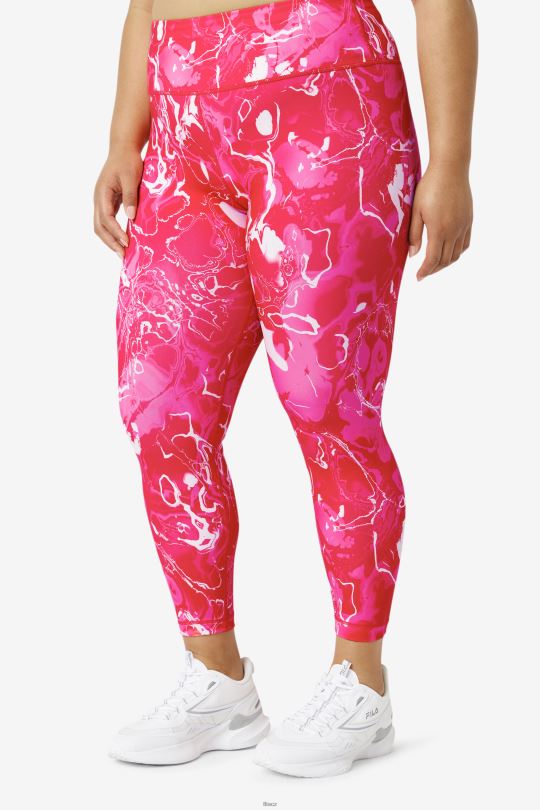 růžové mramorové legíny fila forza elegantní 7/8 0668L1989 růžový mramor FILA