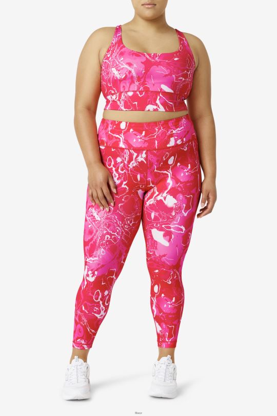růžové mramorové legíny fila forza elegantní 7/8 0668L1989 růžový mramor FILA
