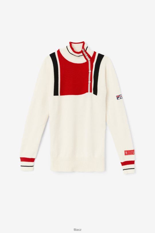 Fila bílá/červená/námořnická bílá rockový svetr 0668L2932 bílá/červená/námořnická FILA