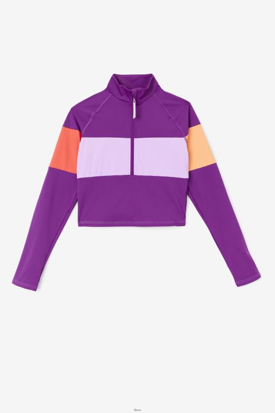Vrstva na bázi fila jaida s polovičním zipem charisma/okvětní lístek krokusu/kayenne 0668L1435 charisma / okvětní lístek krokusu / kajenský pepř FILA