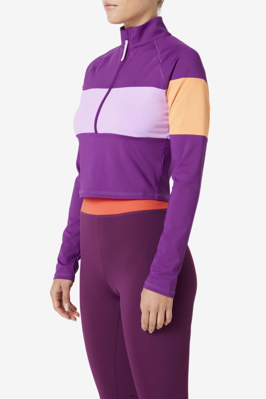 Vrstva na bázi fila jaida s polovičním zipem charisma/okvětní lístek krokusu/kayenne 0668L1435 charisma / okvětní lístek krokusu / kajenský pepř FILA