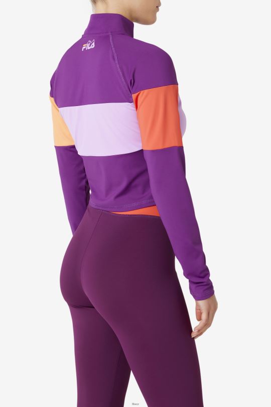 Vrstva na bázi fila jaida s polovičním zipem charisma/okvětní lístek krokusu/kayenne 0668L1435 charisma / okvětní lístek krokusu / kajenský pepř FILA