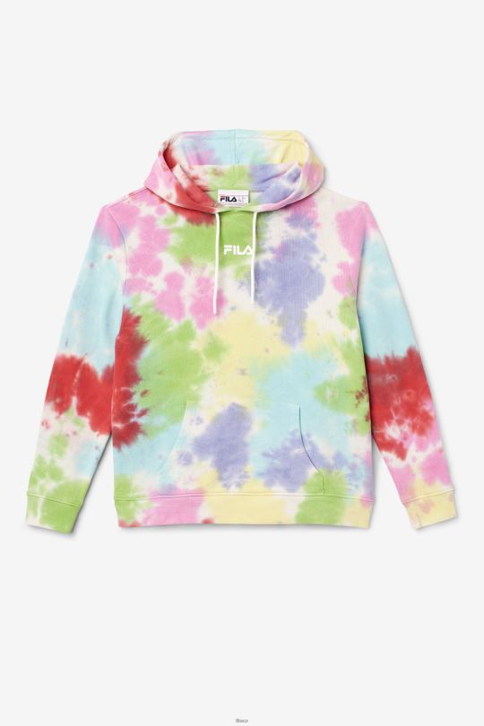 aerolynn tie dye mikina s kapucí fila zelená/bílá/brčál/červená 0668L1532 zelená/bílá/brčál/červená FILA