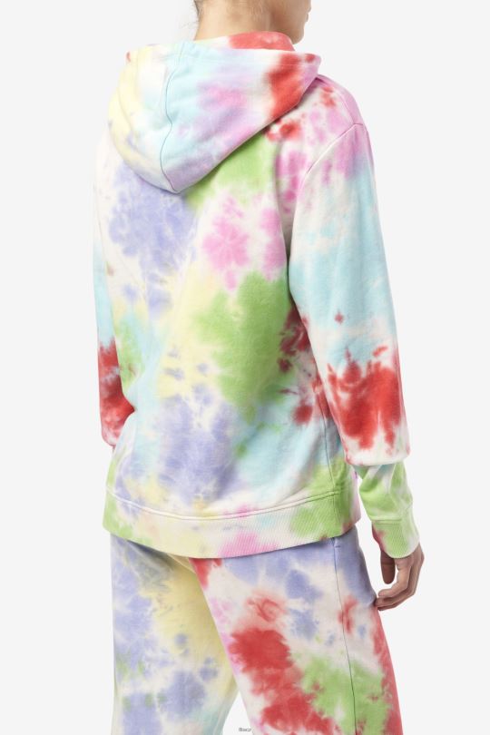aerolynn tie dye mikina s kapucí fila zelená/bílá/brčál/červená 0668L1532 zelená/bílá/brčál/červená FILA