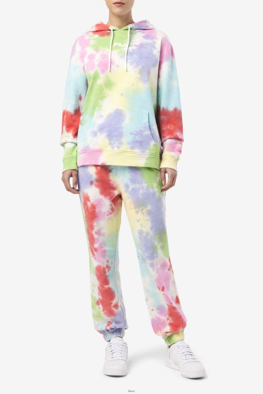 aerolynn tie dye mikina s kapucí fila zelená/bílá/brčál/červená 0668L1532 zelená/bílá/brčál/červená FILA