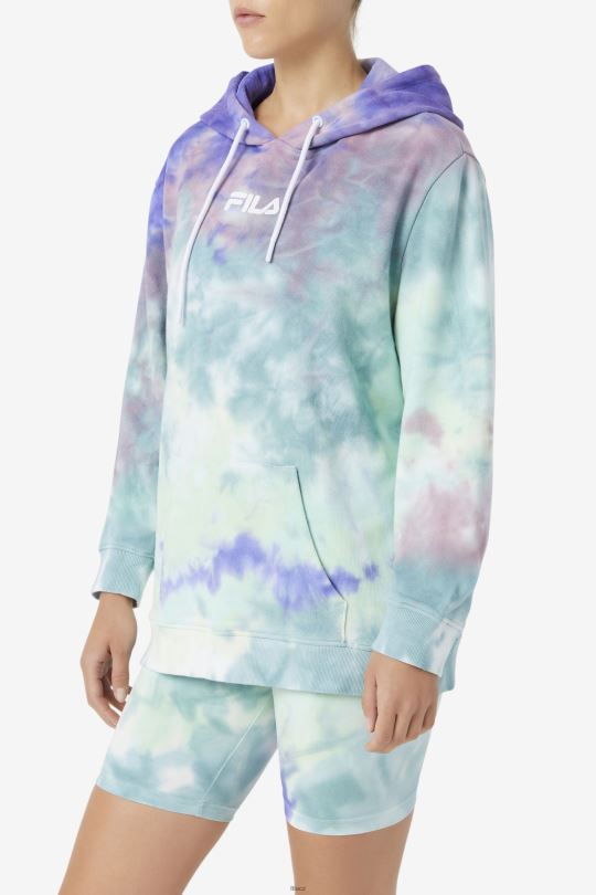 aruba blue tie dye fila aerolynn tie dye hoodie 0668L1527 barva na kravatu aruba modrá FILA