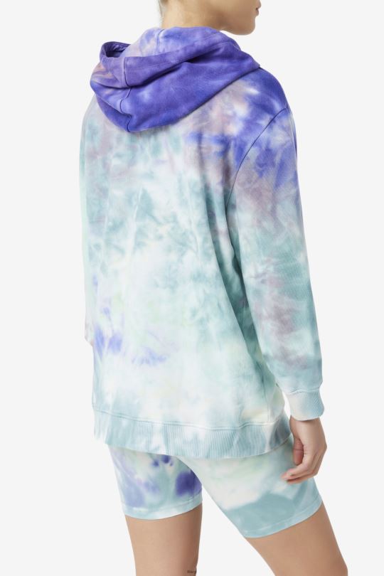 aruba blue tie dye fila aerolynn tie dye hoodie 0668L1527 barva na kravatu aruba modrá FILA
