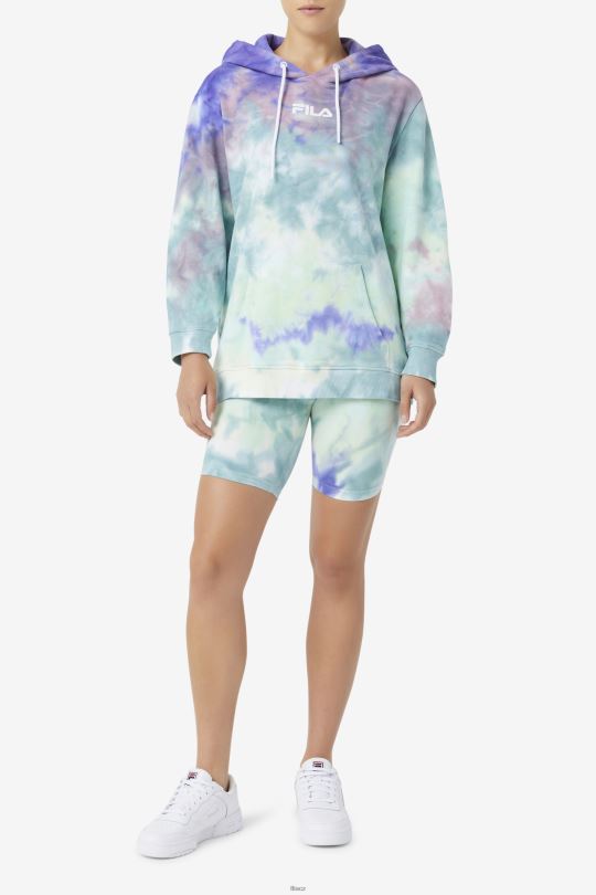aruba blue tie dye fila aerolynn tie dye hoodie 0668L1527 barva na kravatu aruba modrá FILA