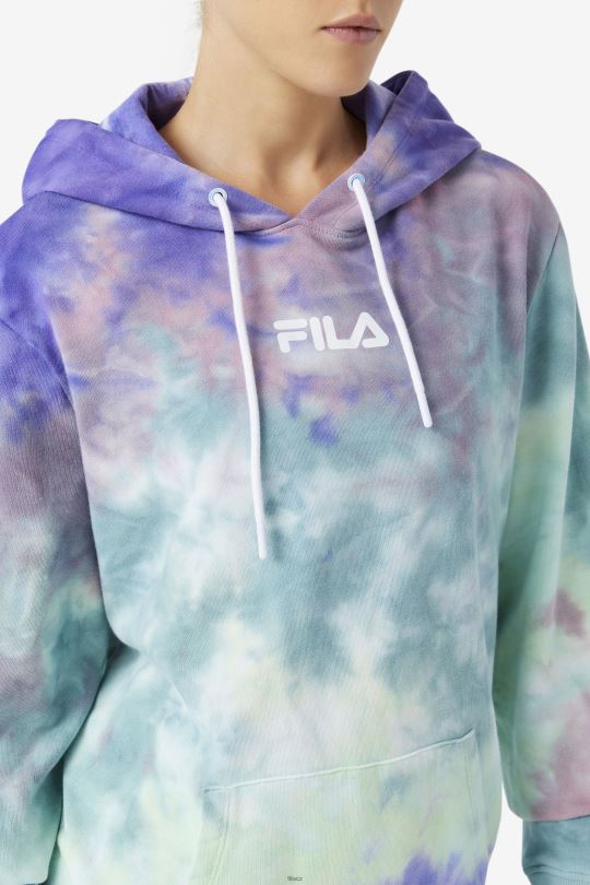 aruba blue tie dye fila aerolynn tie dye hoodie 0668L1527 barva na kravatu aruba modrá FILA