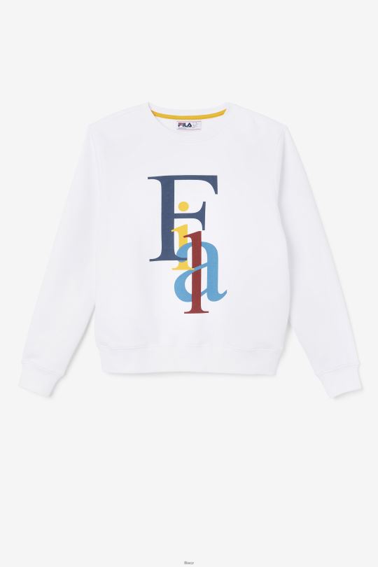 bílá/oceánská/žlutá fila araceli crewneck 0668L1485 bílá/oceán/žlutá FILA