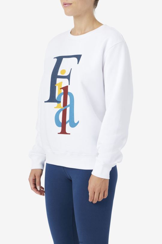 bílá/oceánská/žlutá fila araceli crewneck 0668L1485 bílá/oceán/žlutá FILA