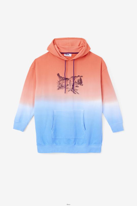 destiny oversized mikina s kapucí orange/charisma/cayenne fila 0668L1535 oranžová/charisma/kajenská FILA