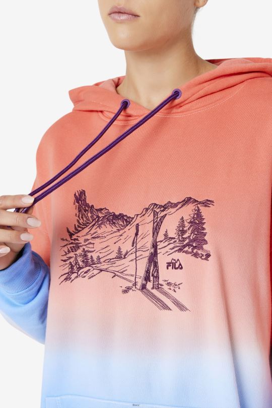 destiny oversized mikina s kapucí orange/charisma/cayenne fila 0668L1535 oranžová/charisma/kajenská FILA